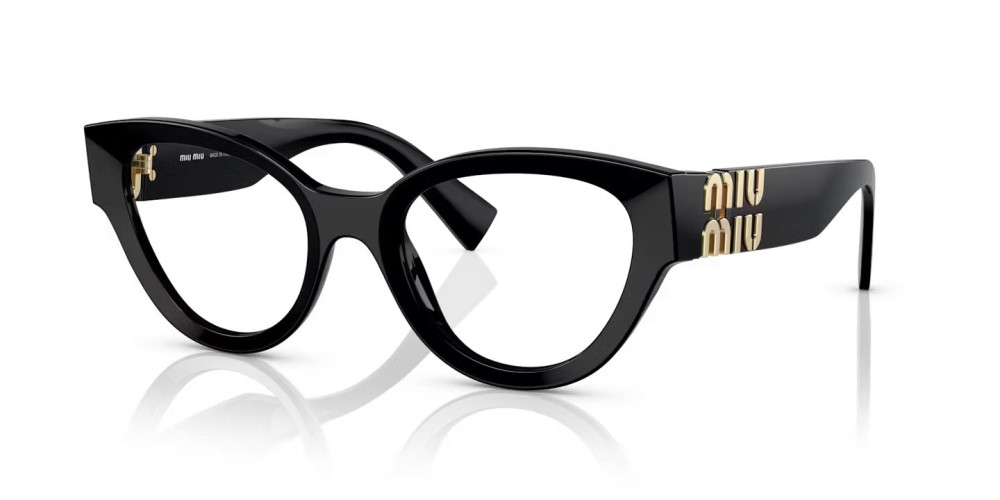 MIU MIU MU 01VV - ​1AB1O1 - ​52 Optikai keretek Fekete Cat Eye (Macskaszem)