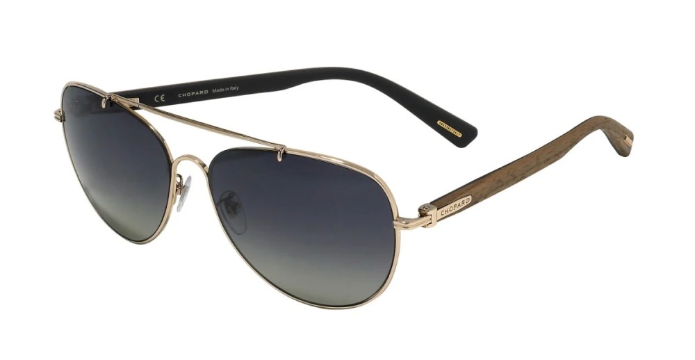 Chopard SCHC89 WOOD/RUBBER - 300P - 62 - POLARIZÁLT LENCSÉKKEL Napszemüvegek Arany, Barna Pilóta (Aviator)
