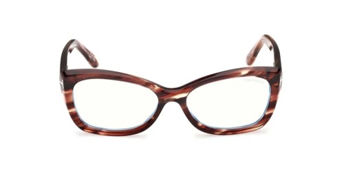 Tom Ford TF6046-B - 055 - 55 - KÉK-IBOLYA FÉNYT SZŰRŐ LENCSÉKKEL Optikai keretek Havana Cat eye (macskaszem)