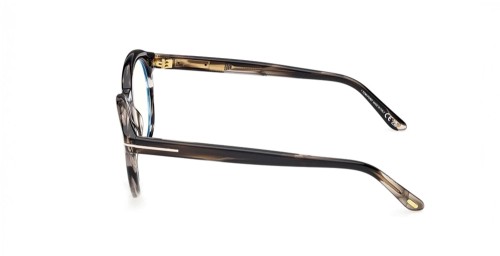 Tom Ford TF6061-B - 056 - 50 - KÉK-IBOLYA FÉNYT SZŰRŐ LENCSÉKKEL Optikai keretek Színes havana Kerek