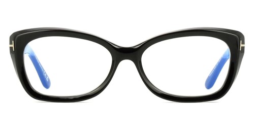Tom Ford TF6046-B ECO - 001 - 55 - KÉK-IBOLYA FÉNYT SZŰRŐ LENCSÉKKEL Optikai keretek Fekete Cat eye (macskaszem)