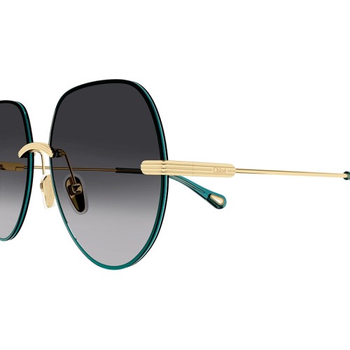 Chloé CH0135S - 001 - 58 Napszemüvegek Arany,Zöld Kerek
