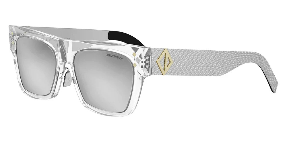 Dior CD DIAMOND S8F - 88A4 - 55 Napszemüvegek Áttetsző, Ezüst Szögletes