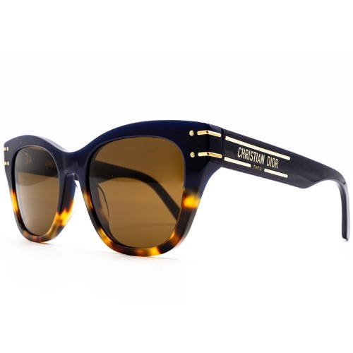 Dior DIORSIGNATURE B4I - 39F0 - 52 Napszemüvegek Kék és Havana Szögletes
