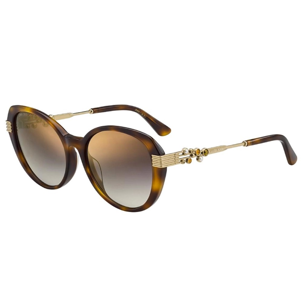 Jimmy Choo ORLY/F/S - 086JL - 56 Napszemüvegek Havana, Arany Cat Eye (Macskaszem)