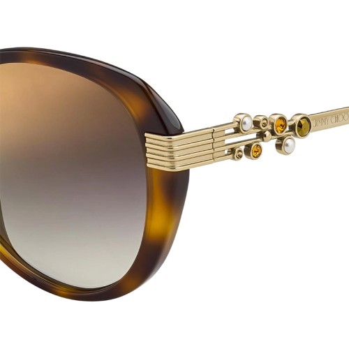 Jimmy Choo ORLY/F/S - 086JL - 56 Napszemüvegek Havana, Arany Cat Eye (Macskaszem)