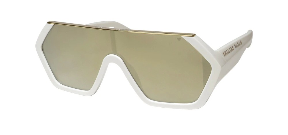 Philipp Plein SPP047 HEXAGON CAMOU - 3GFG Napszemüvegek Fehér Flat Top (Felül egyenes)