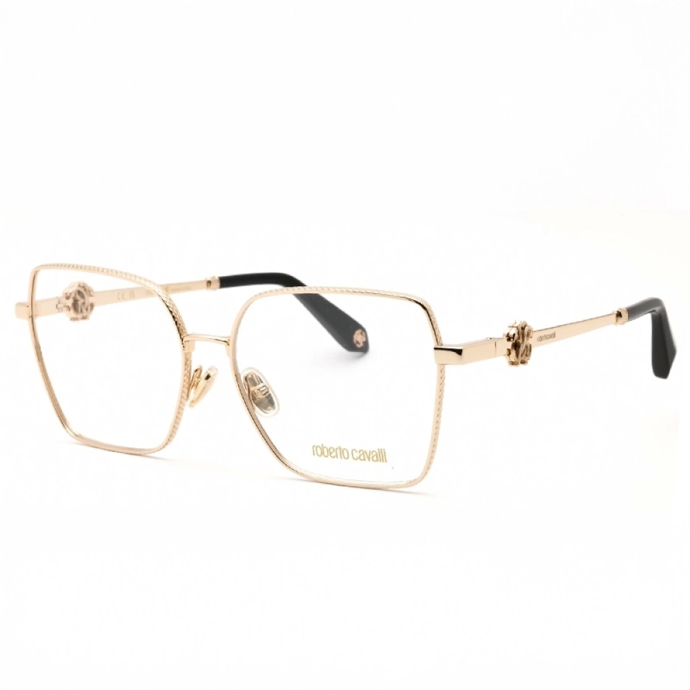 Roberto Cavalli VRC029 - 0300 - 57 Optikai keretek Arany, Fekete Szögletes