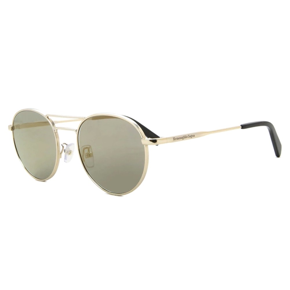 Zegna EZ0089-D - 32C - 52 Napszemüvegek Arany, Fekete Kerek