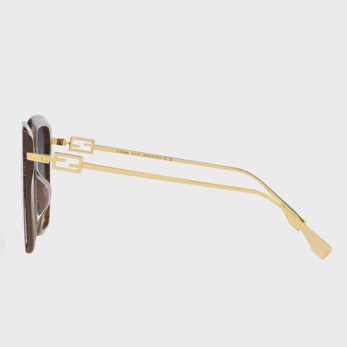 Fendi FE40012U - 50F - 55 Napszemüvegek Barna, Arany Szögletes