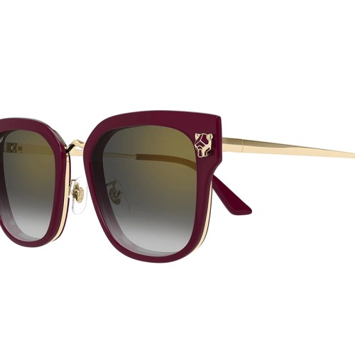 Cartier CT0509SA - 003 - 55 Napszemüvegek Burgundi, Arany Szögletes