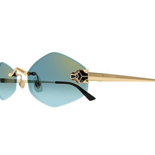 Cartier CT0433S - 003 - 55 Napszemüvegek Arany, Fekete Geometrikus