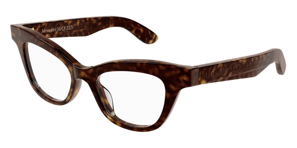 Alexander McQueen AM0381O - 002 - 47 Optikai keretek Barna,Mintás Cat Eye (Macskaszem)
