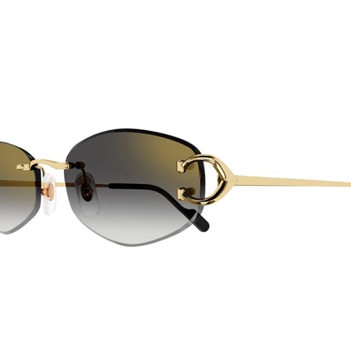 Cartier CT0467S - 001 - 57 Napszemüvegek Arany, Fekete Ovális