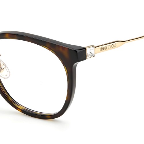 Jimmy Choo JC306/F - 086 - 53 Optikai keretek Havanna, Arany, Fehér Pillow (Lekerekített)