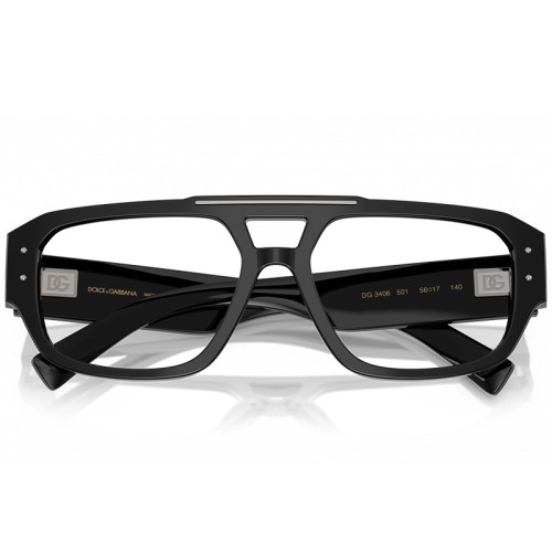 DOLCE & GABBANA DG3406 - ​501 - ​56 Optikai keretek Fekete Pilóta (Aviator)