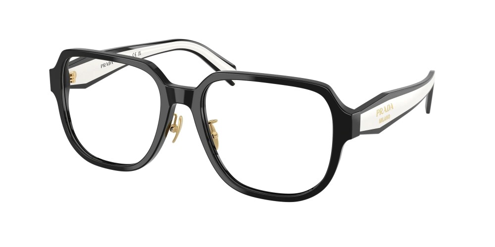 PRADA PR B07VD - ​16K1O1 - ​56 Optikai keretek Fekete,Fehér Szögletes