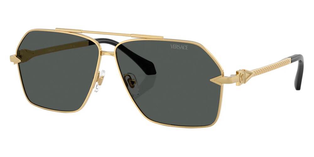 VERSACE VE2284 - ​100287 - ​63 Napszemüvegek Arany, Fekete Pilóta (Aviator)