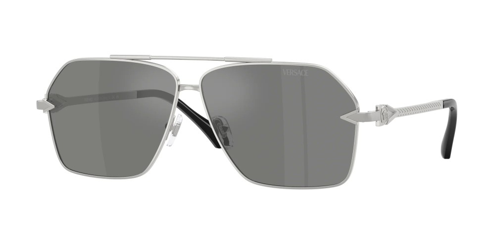 VERSACE VE2284 - ​10006G - ​63 Napszemüvegek Ezüst, Fekete Pilóta (Aviator)