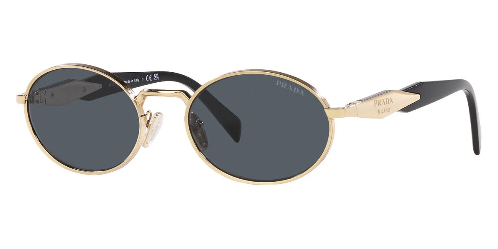 PRADA PR 65ZS - ​ZVN09T - ​55 Napszemüvegek Arany, Fekete Ovális