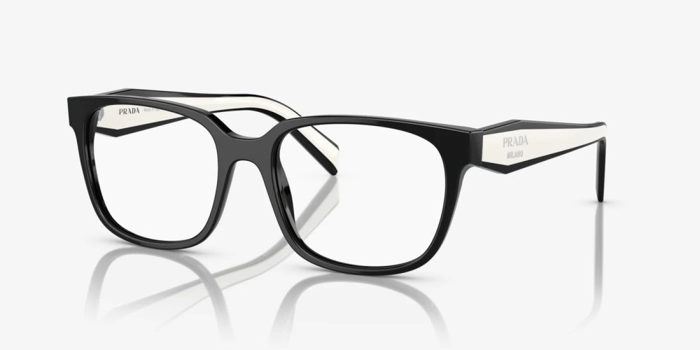 PRADA PR 17ZV - ​1AB1O1 - ​54 Optikai keretek Fekete,Fehér Szögletes