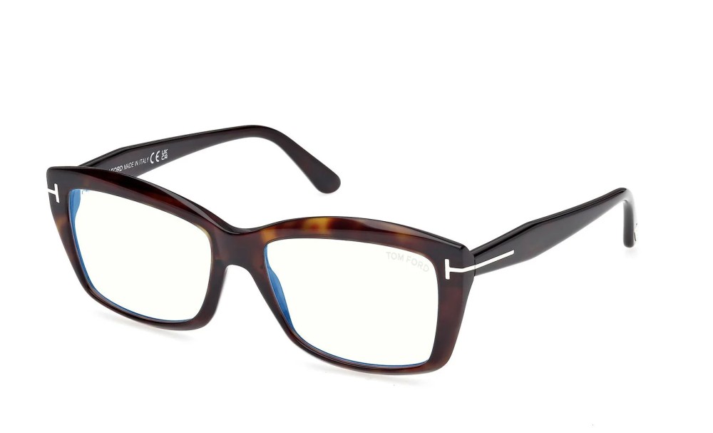 Tom Ford TF6065-B ECO - 052 - 55 - KÉK-IBOLYA FÉNYT SZŰRŐ LENCSÉKKEL Optikai keretek Havanna Szögletes