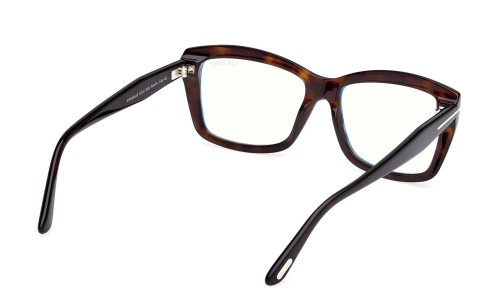 Tom Ford TF6065-B ECO - 052 - 55 - KÉK-IBOLYA FÉNYT SZŰRŐ LENCSÉKKEL Optikai keretek Havanna Szögletes