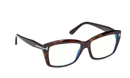 Tom Ford TF6065-B ECO - 052 - 55 - KÉK-IBOLYA FÉNYT SZŰRŐ LENCSÉKKEL Optikai keretek Havanna Szögletes