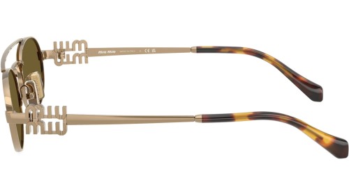 MIU MIU MU 54ZS - 7OE09Z - 53 Napszemüvegek Arany, Havanna Ovális