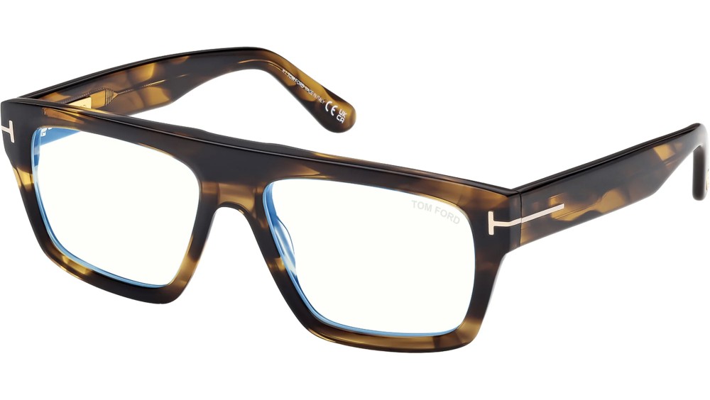 Tom Ford TF6084-B - 056 - 56 - KÉK-IBOLYA FÉNYT SZŰRŐ LENCSÉKKEL Optikai keretek Dark Havanna Szögletes