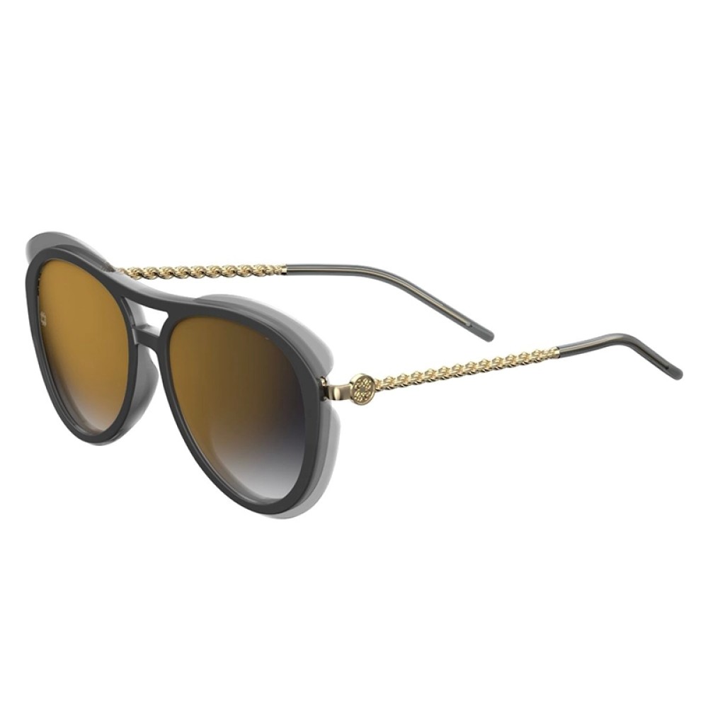 Elie Saab ES035/G/S - FT3 WM - 56 Napszemüvegek Fekete, Szürke, Arany Pilóta (Aviator)