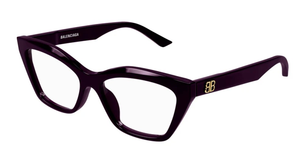 Balenciaga BB0342O - 007 - 55 Optikai keretek Lila Cat Eye (Macskaszem)