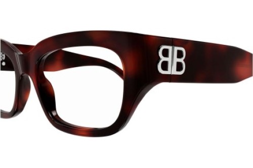 Balenciaga BB0363O - 002 - 54 Optikai keretek Barna,Mintás Szögletes