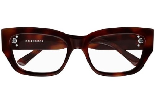 Balenciaga BB0363O - 002 - 54 Optikai keretek Barna,Mintás Szögletes