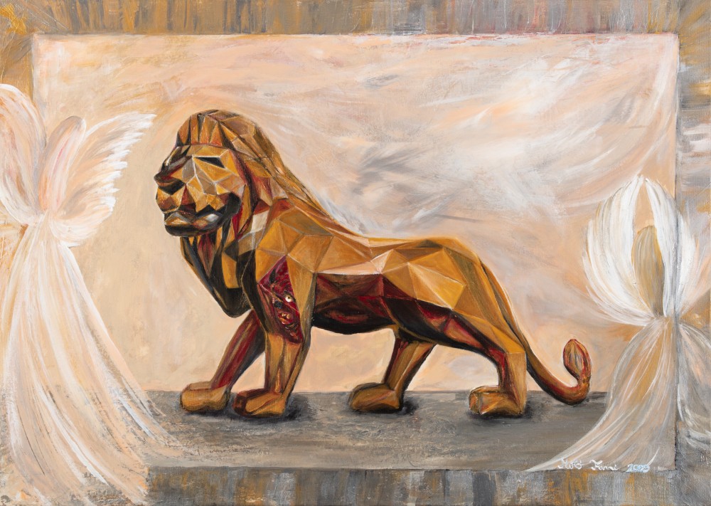 Fanni Mikó THE GOLDEN LION - 2023, ACRYLIC, CANVAS - 50 X 70 - ELADVA Festmények