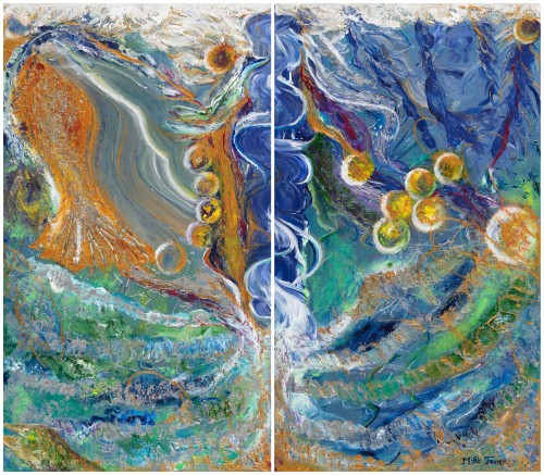 Fanni Mikó - Festmények - VÍZ ALATT - 2023, ACRYLIC, CANVAS - 70 X (2 X40)