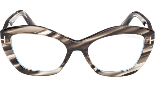 Tom Ford FT6044-B - 056 - 54 - KÉK-IBOLYA FÉNYT SZŰRŐ LENCSÉKKEL Optikai keretek Színes Havanna Cat Eye (Macskaszem)