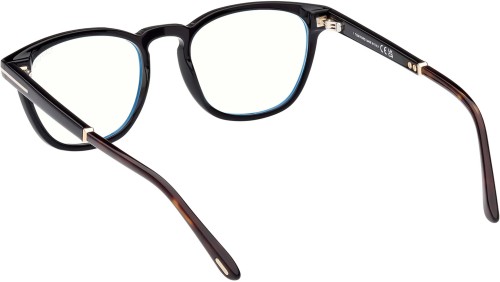 Tom Ford FT5890-B - 005 - 51 - KÉK-IBOLYA FÉNYT SZŰRŐ LENCSÉKKEL Optikai keretek Fényes fekete Kerek