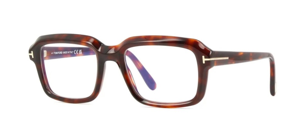 Tom Ford FT5888-B - 054 - 54 - KÉK-IBOLYA FÉNYT SZŰRŐ LENCSÉKKEL Optikai keretek Fényes Havanna Szögletes