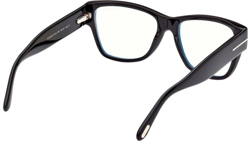 Tom Ford FT5878-B - 001 - 55 - KÉK-IBOLYA FÉNYT SZŰRŐ LENCSÉKKEL Optikai keretek Fekete Cat Eye (Macskaszem)