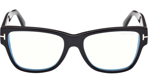 Tom Ford FT5878-B - 001 - 55 - KÉK-IBOLYA FÉNYT SZŰRŐ LENCSÉKKEL Optikai keretek Fekete Cat Eye (Macskaszem)