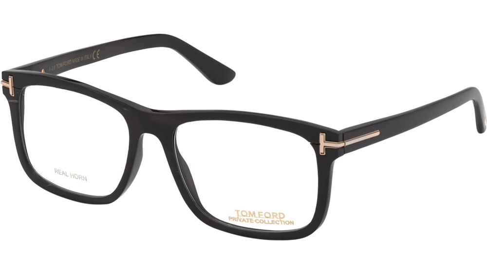 Tom Ford FT5719-Private Collection REAL HORN - 063 - 54 Optikai keretek Fekete Szögletes