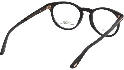 Tom Ford FT5721-Private Collection - 063 - 49 Optikai keretek Fekete szarv Pantó / Kerekített