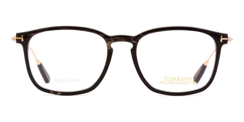 Tom Ford FT5722-Private Collection REAL HORN - 063 - 52 Optikai keretek Fekete valódi bivaly szarv és fényes rózsaszín arany Szögletes