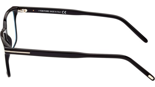 Tom Ford FT5802-B - 001 - 53 - KÉK-IBOLYA FÉNYT SZŰRŐ LENCSÉKKEL Optikai keretek Fényes fekete Szögletes