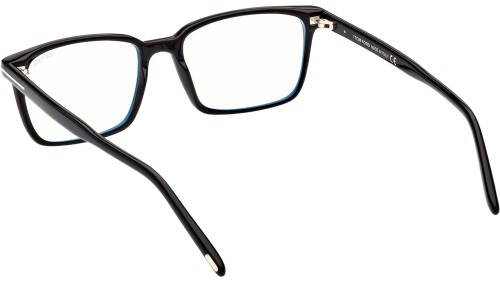 Tom Ford FT5802-B - 001 - 53 - KÉK-IBOLYA FÉNYT SZŰRŐ LENCSÉKKEL Optikai keretek Fényes fekete Szögletes