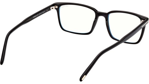 Tom Ford FT5802-B - 001 - 53 - KÉK-IBOLYA FÉNYT SZŰRŐ LENCSÉKKEL Optikai keretek Fényes fekete Szögletes