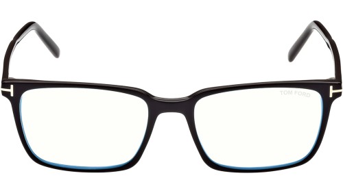 Tom Ford FT5802-B - 001 - 53 - KÉK-IBOLYA FÉNYT SZŰRŐ LENCSÉKKEL Optikai keretek Fényes fekete Szögletes