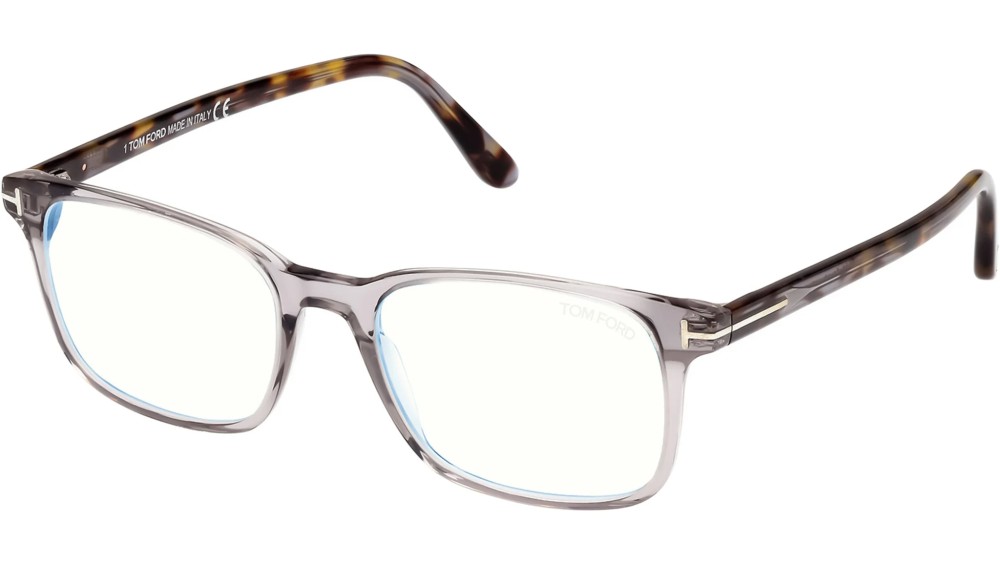 Tom Ford FT5831-B - 020 - 51 - KÉK-IBOLYA FÉNYT SZŰRŐ LENCSÉKKEL Optikai keretek Fényes szürke kristály Szögletes