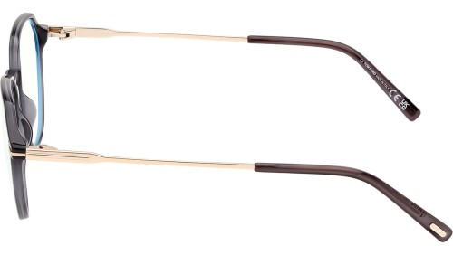 Tom Ford FT5875-B - 020 - 52 - KÉK-IBOLYA FÉNYT SZŰRŐ LENCSÉKKEL Optikai keretek Fényes sötét szürke Kerek